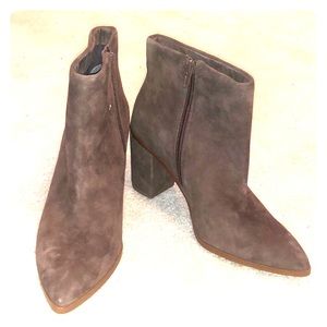 Brown suede boots